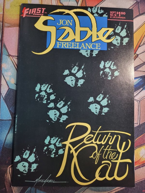Jon Sable, Freelance #16 (1984), raw, ungraded comic book — front cover