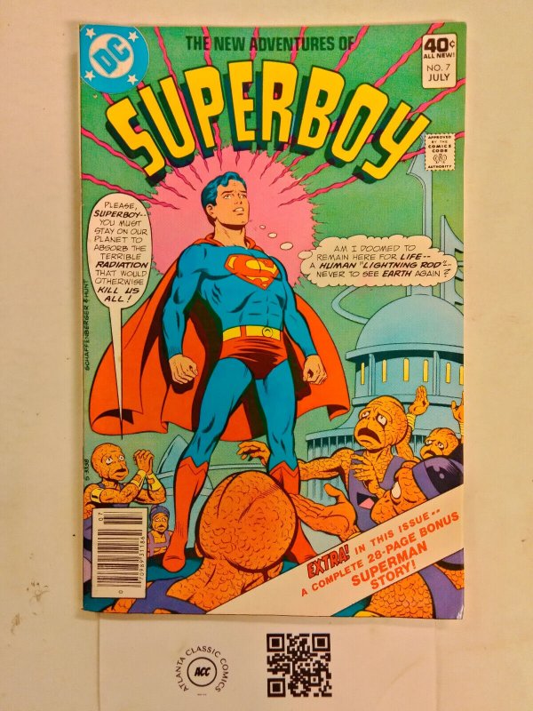 New Adventures of Superboy #7 (DC Comics, 1980), raw comic book in VF condition — front cover