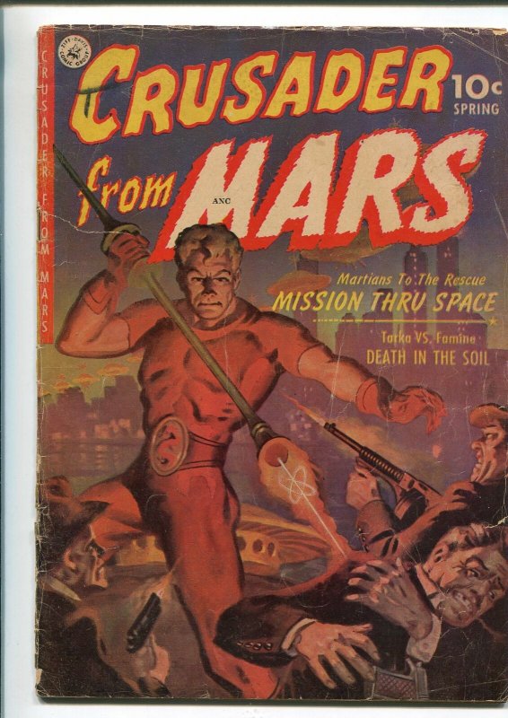 Crusader from Mars #1 (Ziff-Davis, 1952), raw, ungraded comic book — front cover