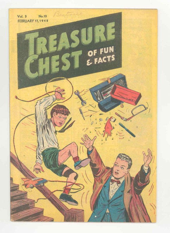 Treasure Chest v3 #13 (George A. Pflaum, 1947), raw comic book in VF/NM condition — front cover