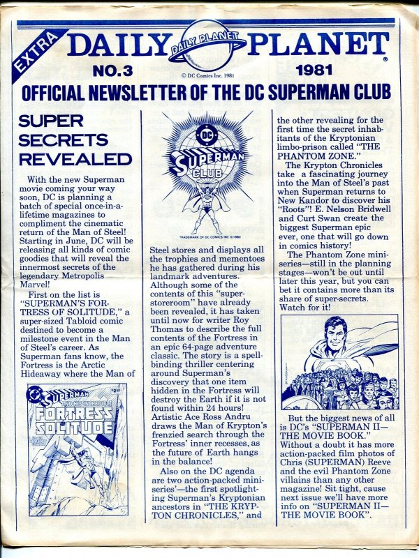 Daily Planet #3 (DC Comics, 1981), raw, ungraded comic book — front cover