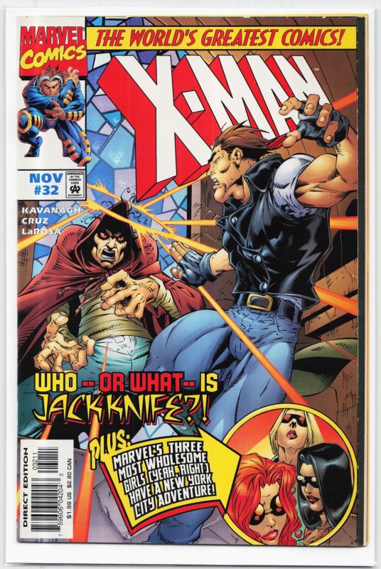X-Man #32 (Marvel Comics, 1997), raw, ungraded comic book — front cover