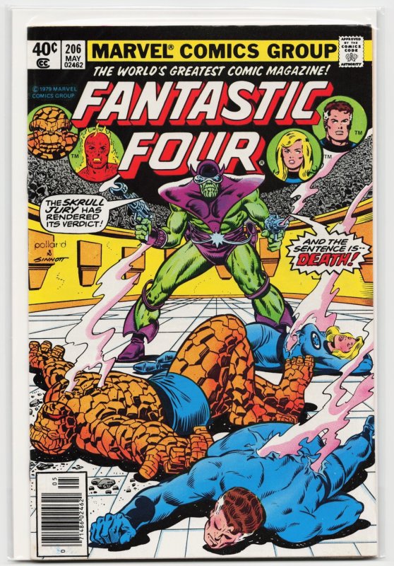 Fantastic Four #206 (Marvel Comics, 1979), raw, ungraded comic book — front cover
