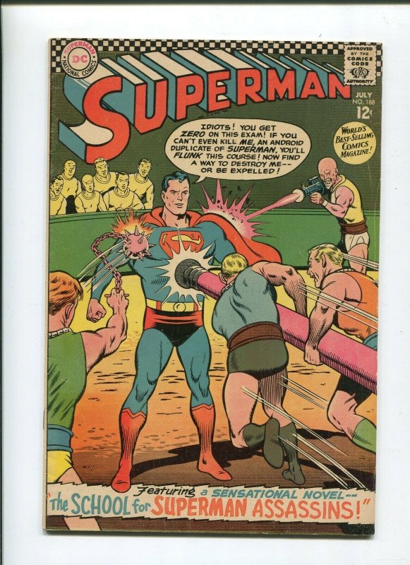 Superman #188 (DC Comics, 1966), raw comic book in 6.5 condition — front cover