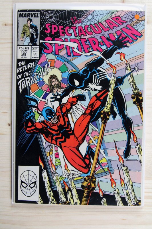 The Spectacular Spider-Man #137 (Marvel Comics, 1988), raw comic book in VF+ 8.5 condition — front cover