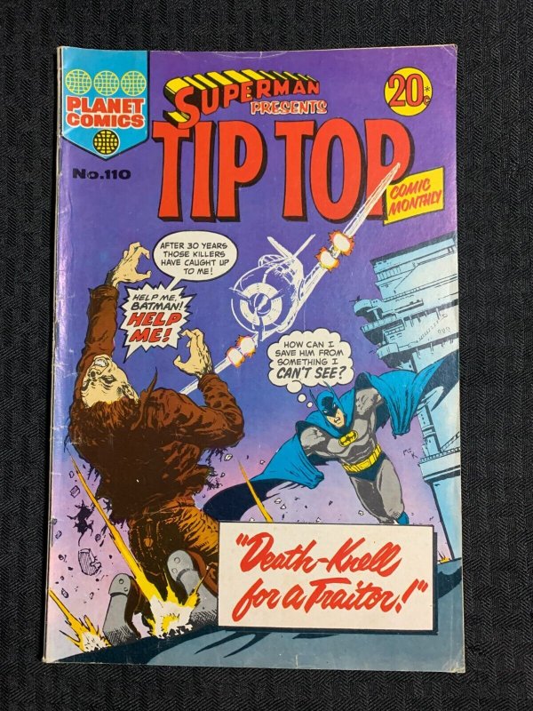 Vintage Superman Presents TIP TOP Comics #110, raw comic book in VG+ 4.5 condition — front cover