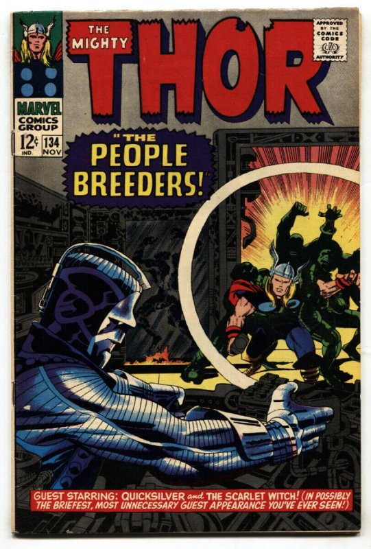 Thor #134 (Marvel Comics, 1966), raw comic book in VF condition — front cover