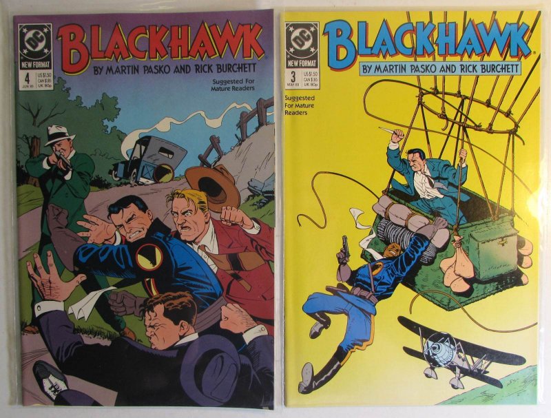 1989 BlackHawk Lot of 2 #3, 4 DC Comics NM 2nd Series 1st Print Comic Books (DC Comics, 1989), raw comic book in NM condition — front cover