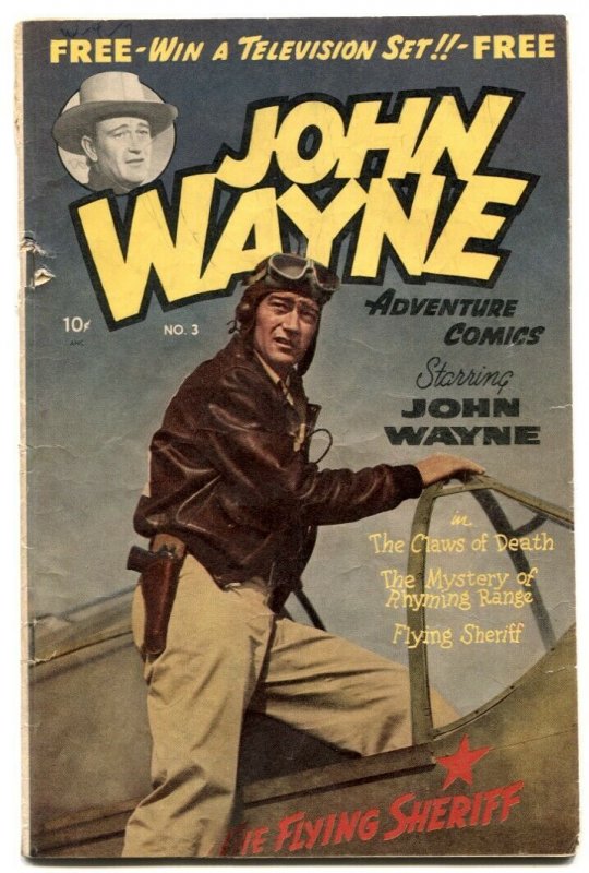 John Wayne Adventure #3 (1950), raw, ungraded comic book — front cover