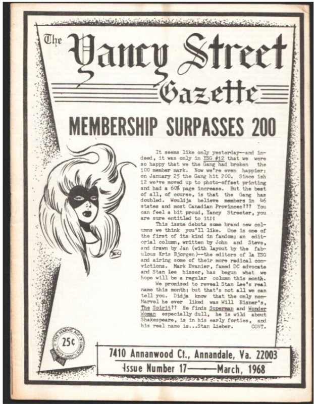 Yancy Street Gazette #17 (Marvel Comics, 1968), raw, ungraded comic book — front cover