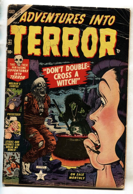 Adventures into Terror #21 (Atlas Comics, 1953), raw, ungraded comic book — front cover