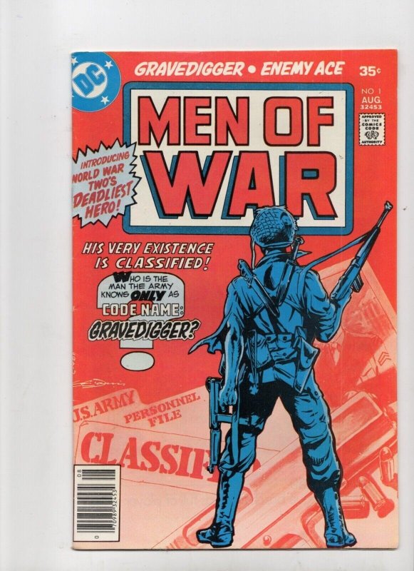 Men of War #1 (DC Comics, 1977), raw comic book in VF 8.0 condition — front cover