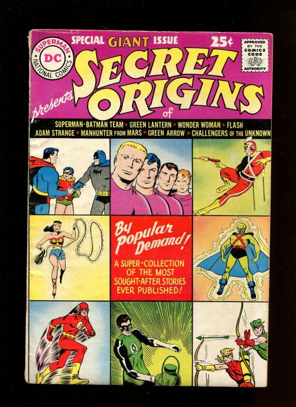 Secret Origins #1 (DC Comics, 1961), raw comic book in 5.0 condition — front cover