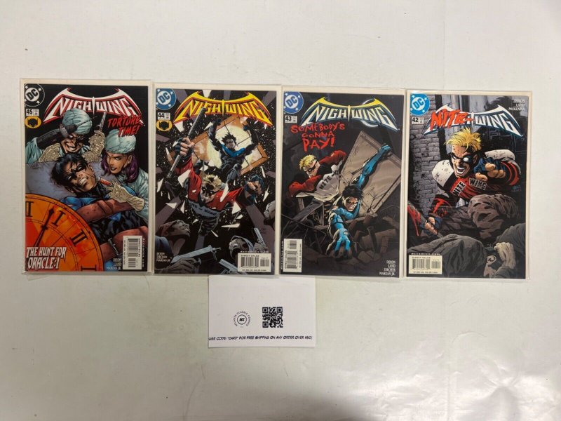 4 Nightwing DC Comic Books # 42 43 44 45 Batman Superman Wonder Woman 49 RC7, raw, ungraded comic book — front cover