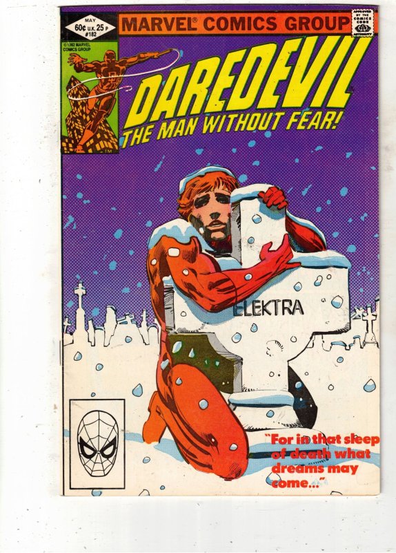 Daredevil #182 (Marvel Comics, 1982), comic book — front cover in its holder