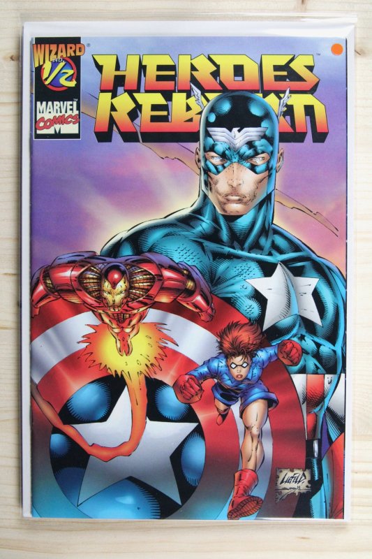 Heroes Reborn #1/2 (Marvel Comics, 1996), raw comic book in NM- 9.2 condition — front cover