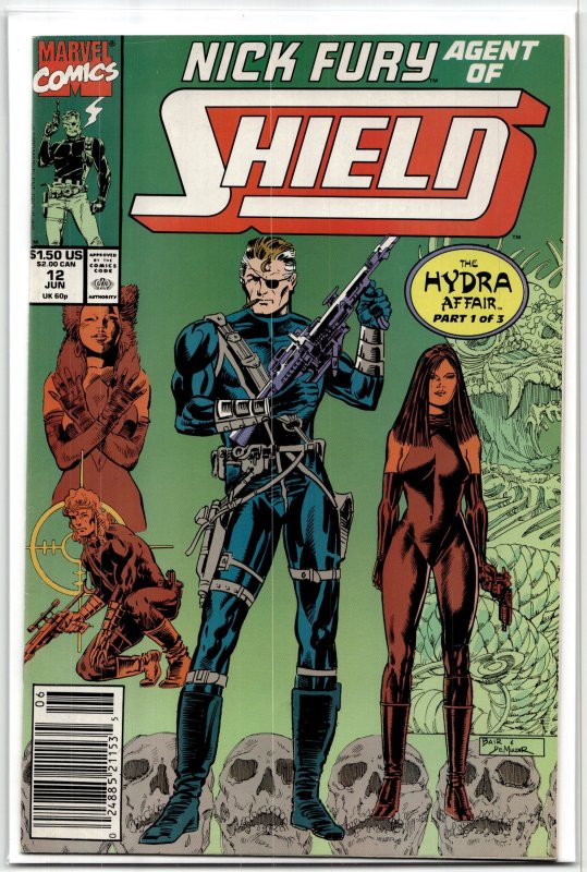 Nick Fury, Agent of SHIELD #12 (Marvel Comics, 1990), raw, ungraded comic book — front cover