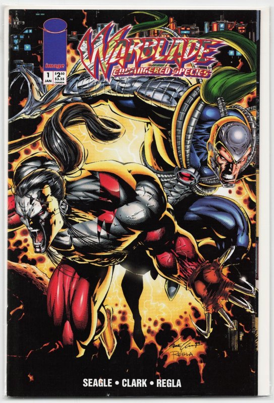 Warblade: Endangered Species #1 (Image Comics, 1995), raw, ungraded comic book — front cover
