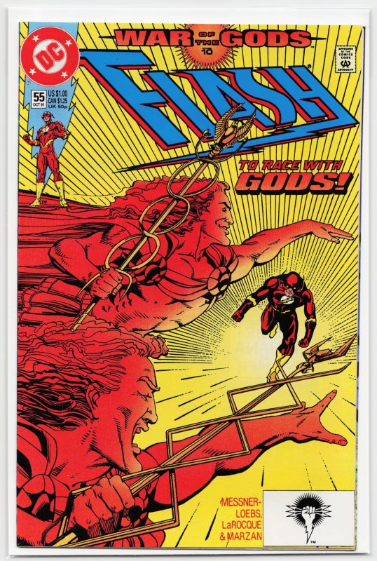 The Flash #55 (DC Comics, 1991), raw, ungraded comic book — front cover