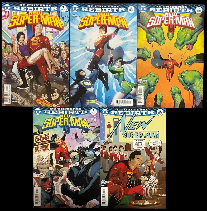 New Superman #1 2 3 4 5 Run Rebirth 1st Prints DC Vf/nm (2016) (DC Comics, 2016), raw comic book in VF/NM condition — front cover