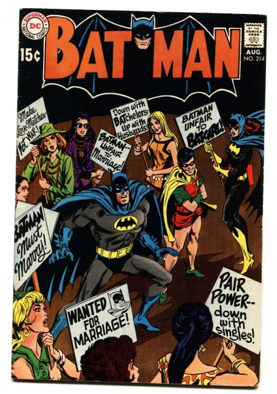 Batman #214 (DC Comics, 1969), raw comic book in VF- condition — front cover