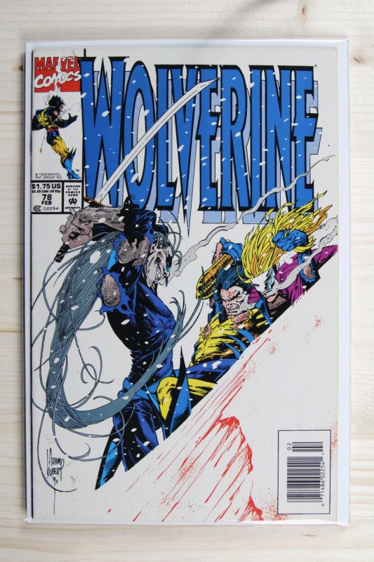 Wolverine #78 (Marvel Comics, 1993), raw comic book in VF+ 8.5 condition — front cover