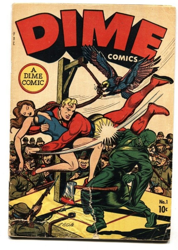 Dime Comics #1 (1945), raw, ungraded comic book — front cover