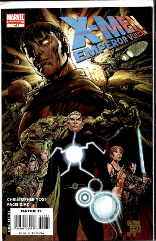 X-Men: Emperor Vulcan #1 (Marvel Comics, 2007), raw, ungraded comic book — front cover