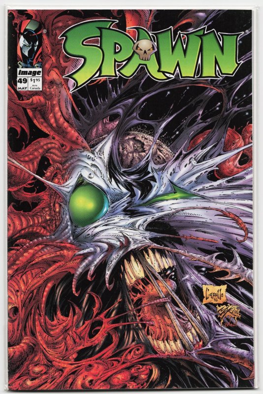 Spawn #49 (Image Comics, 1996), raw, ungraded comic book — front cover