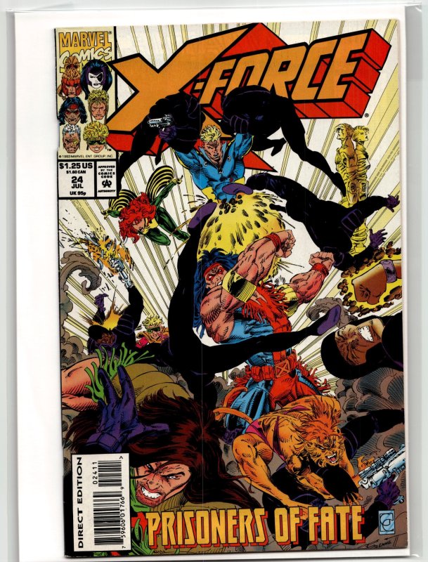 X-Force #24 (Marvel Comics, 1993), raw, ungraded comic book — front cover
