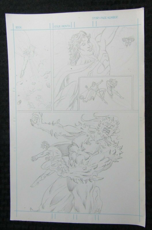 Superman vs Doomsday Try-Out Pencil Page by Unknown 11x17" FVF 7.0, raw comic book in 7.0 condition — front cover