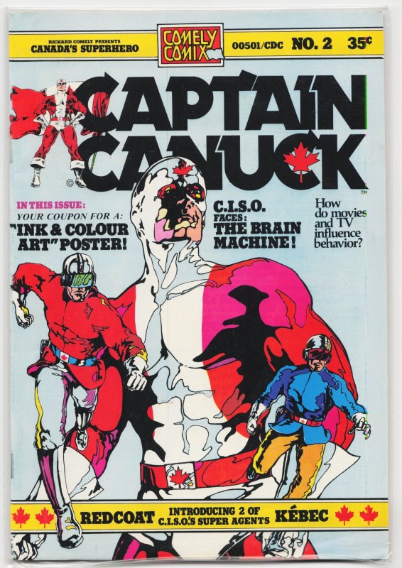 Captain Canuck #2 (1975), raw, ungraded comic book — front cover