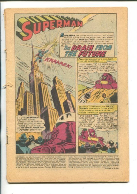 Superman #108 (DC Comics), raw comic book in FR condition — front cover