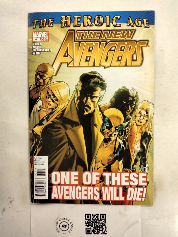 New Avengers #6 (Marvel Comics), raw comic book in NM condition — front cover
