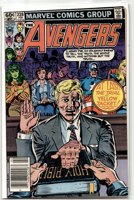 The Avengers #228 (Marvel Comics, 1983), raw, ungraded comic book — front cover