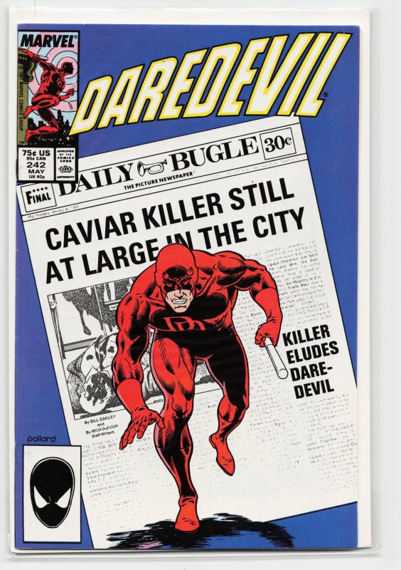 Daredevil #242 (Marvel Comics, 1987), raw, ungraded comic book — front cover