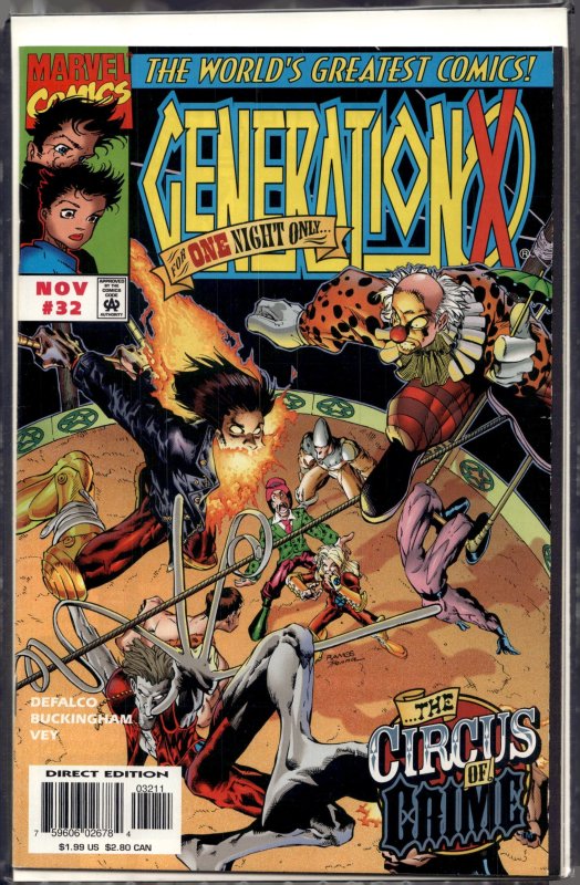Generation X #32 (Marvel Comics, 1997), raw, ungraded comic book — front cover