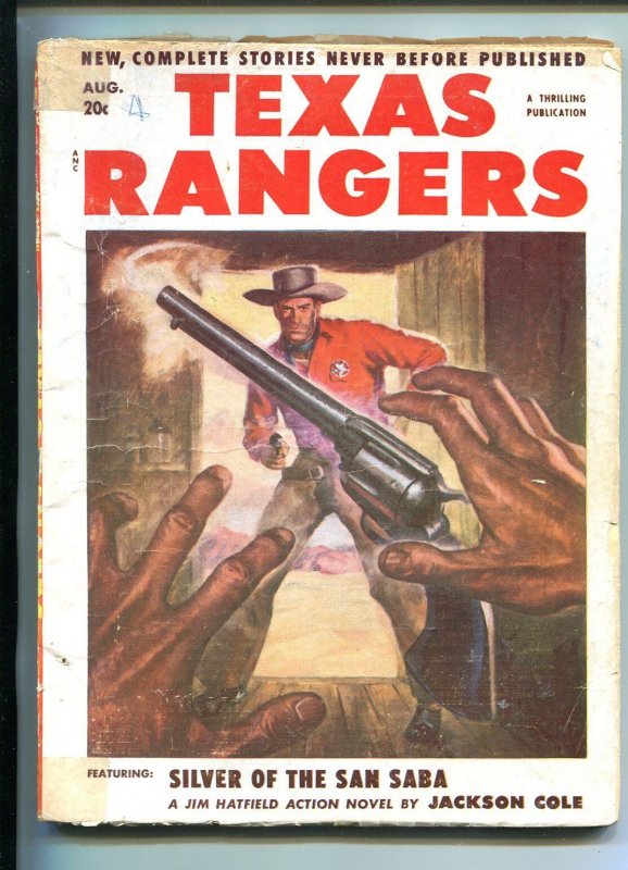 Pulp: Texas Rangers-08/1952-Western Pulp Thrills-Jim Hatfield-Jim Kjelgaard-..., raw, ungraded comic book — front cover