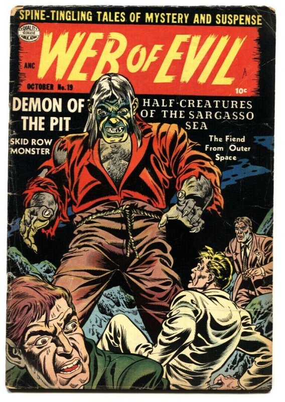 Web of Evil #19 (1954), raw, ungraded comic book — front cover