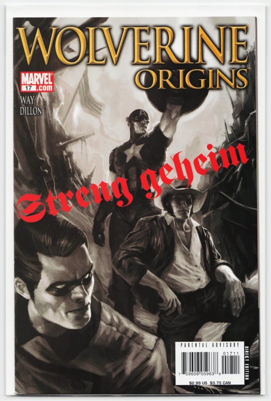 Wolverine: Origins #17 (Marvel Comics, 2007), raw, ungraded comic book — front cover