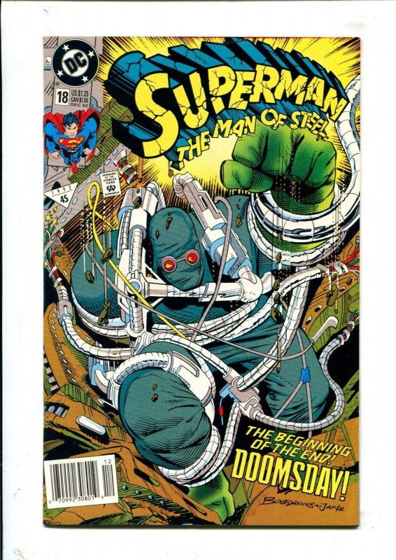 Superman: Man of Steel #18 (DC Comics, 1992), raw comic book in 8.0 condition — front cover