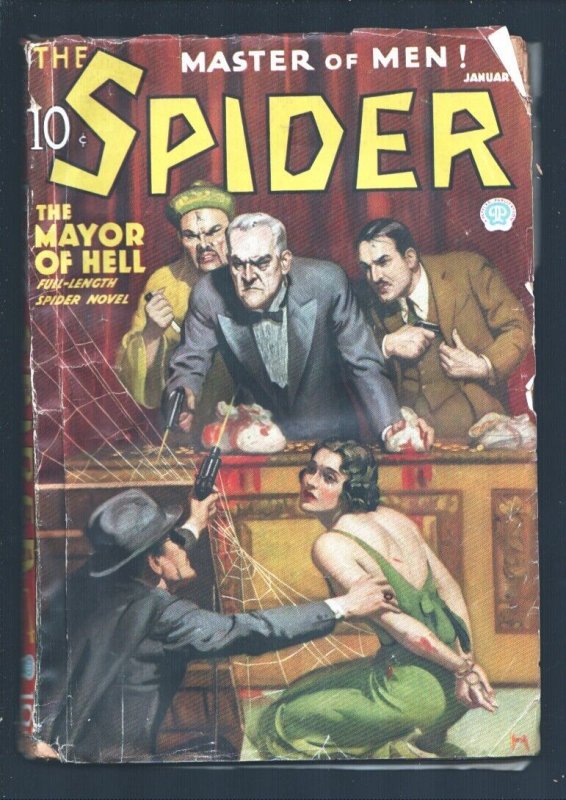Spider 1/1936-Popular-"The Mayor of Hell" by Grant Stockbridge- John Howitt B..., raw, ungraded comic book — front cover