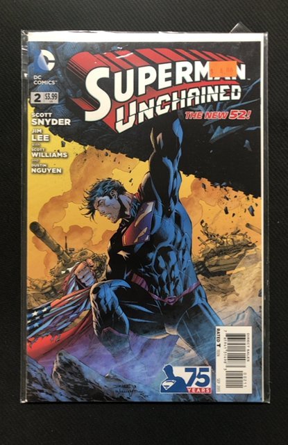 Superman Unchained #2 (2013), raw, ungraded comic book — front cover