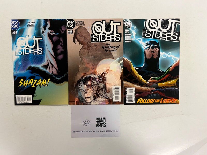 3 Outsiders DC Comic Books #10, raw, ungraded comic book — front cover