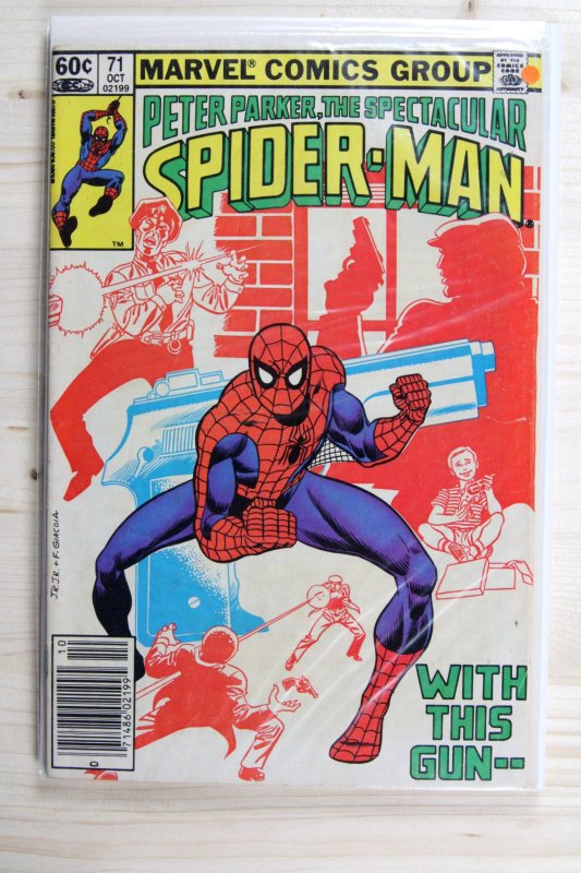 Peter Parker, the Spectacular Spider-Man #71 (Marvel Comics, 1982), raw comic book in VF 8.0 condition — front cover