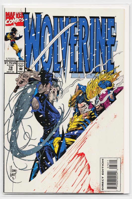 Wolverine #78 (Marvel Comics, 1994), raw, ungraded comic book — front cover