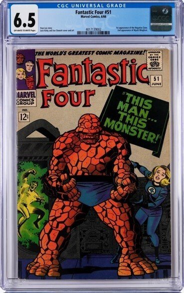 Fantastic Four #51 (Marvel Comics, 2002), CGC 6.5 graded comic book, Universal Blue label — front cover in its holder