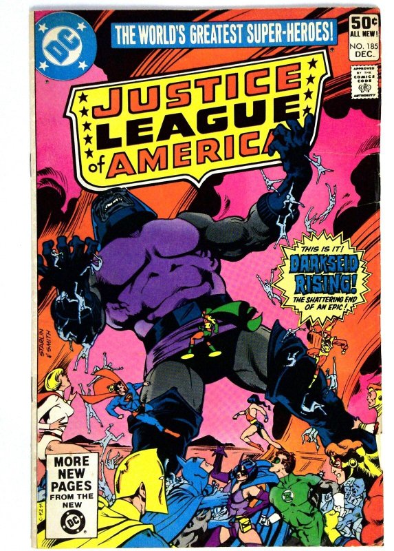 Justice League of America #185 (DC Comics, 1980), raw, ungraded comic book — front cover