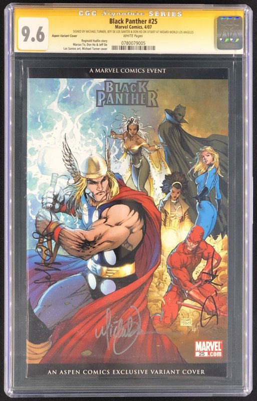 Black Panther #25 (Marvel Comics, 2007), CGC 9.6 graded comic book — front cover in its holder