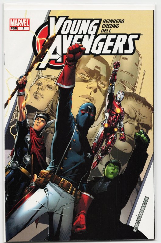 Young Avengers #2 (Marvel Comics, 2005), raw, ungraded comic book — front cover